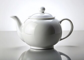 Elegant White Teapot, Isolated on White Background - Perfect for Tea Packaging Design