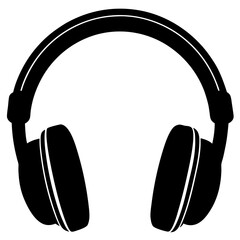 headphones icon isolated silhouette vector illustration  