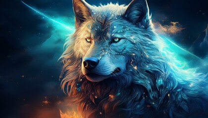 Fototapeta premium Mystischer Wolf