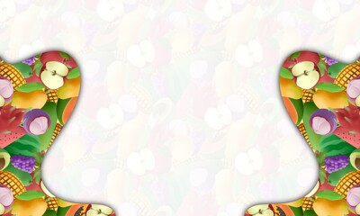 fruits background design. presentation and power point design concept with typography space area. nutrition, health, nature or vitamins themes