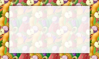 fruits background design. presentation and power point design concept with typography space area. nutrition, health, nature or vitamins themes