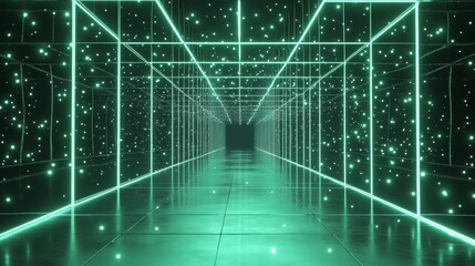 Green fireflies glowing on dark transparent background. Vector realistic illustration of abstract neon lights sparkling, magic dust particles texture, mysterious stars shimmering in space galaxy