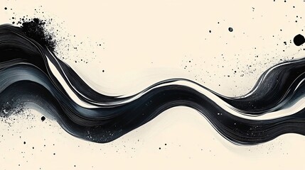Elegant abstract black and white waves design creating a calm, fluid atmosphere, perfect for modern branding, artistic expression, or bespoke event invitations.
