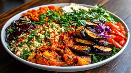 Delicious Vegan Bowl with Roasted Vegetables