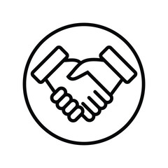 Hand Shake Icon Design in One style with Editable Stroke