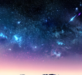 Fototapeta premium Milky Way near Purros Space stars background. Universe star pattern with blazing stars. Night sky galaxy.generative ai