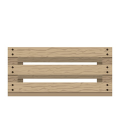 Empty wooden box container cartoon illustration