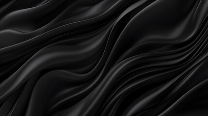 Fototapeta premium Abstract Black Fabric Draped Swirls and Curves