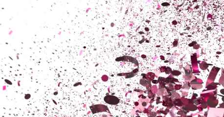 Celebrate with this festive pink confetti explosion. Perfect for party invitations or celebratory designs.