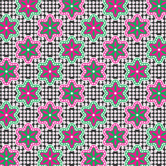 Flower and dot Design Pattern, Fabric Print, Wallpaper, Background.