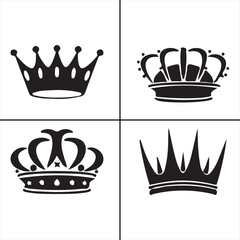 crown, king, heraldic, vintage,king, queen, princess, jewelry, golden vector design icon symbol set 