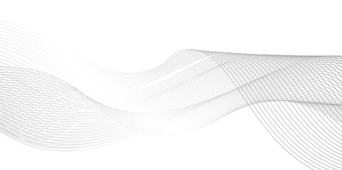 Smooth flowing dynamic black wave lines isolated on white background,Modern grey wave on white background,Frequency sound wave lines and twisted curve lines,