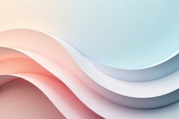 Abstract Pastel Waves A Soft, Elegant Composition of Curving Paper Forms