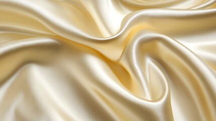 Obraz premium Creamy Beige Silk Fabric Draped Softly