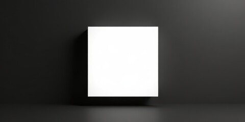 Illuminated Blank Rectangular Surface in a Dark Room, Ideal for Presentation or Product Display