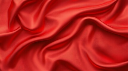 Obraz premium Draped Red Fabric Shows Smooth Texture and Waves