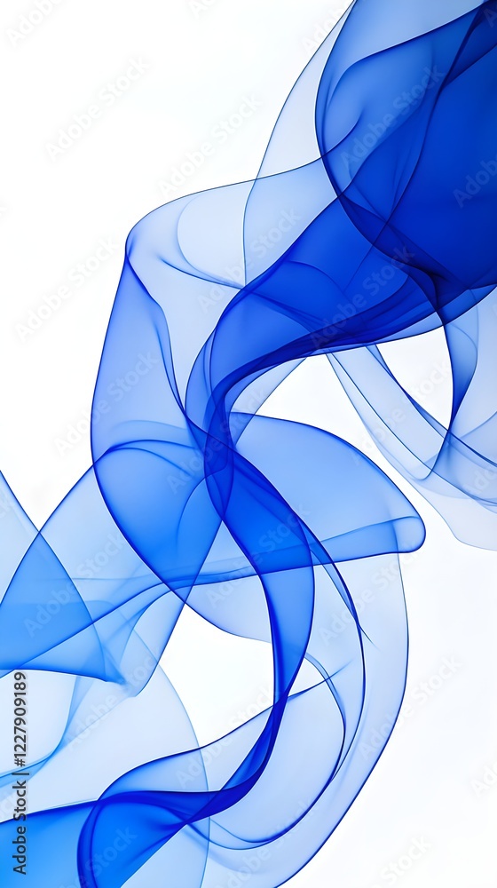 Wall mural abstract smooth blue gradients flowing in ethereal patterns