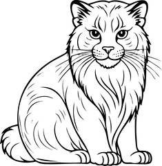 cat  on white background. Vector illustration. 