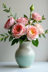 Obraz premium Delicate floral arrangement in a vintage vase , flowers, wall decor