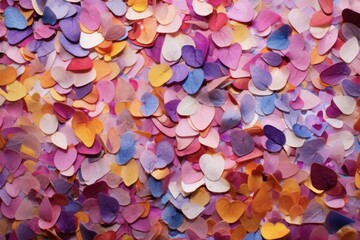 Hand-Made Speckled Confetti Background with Organic Flower Petals Texture