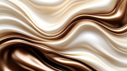 Obraz premium Abstract Brown and White Swirling Liquid Design