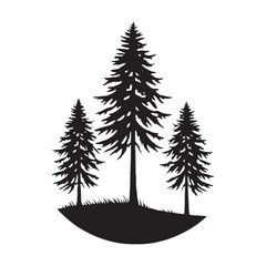 Hemlock Tree silhouette featuring thick branches and wide-spreading leaves - Hemlock tree silhouette - Hemlock tree vector - Hemlock tree illustration - Hemlock silhouette - Hemlock vector
