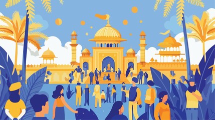 Baisakhi Indian Festive Flat Vector Illustration