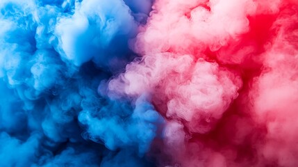 Fototapeta premium Abstract swirling blue and pink smoke clouds