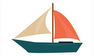 boat on white background