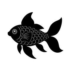 One fish silhouette vector illustration