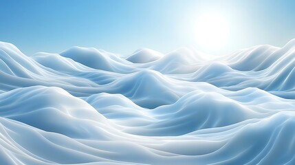 Obraz premium Serene Blue Abstract Mountain Landscape