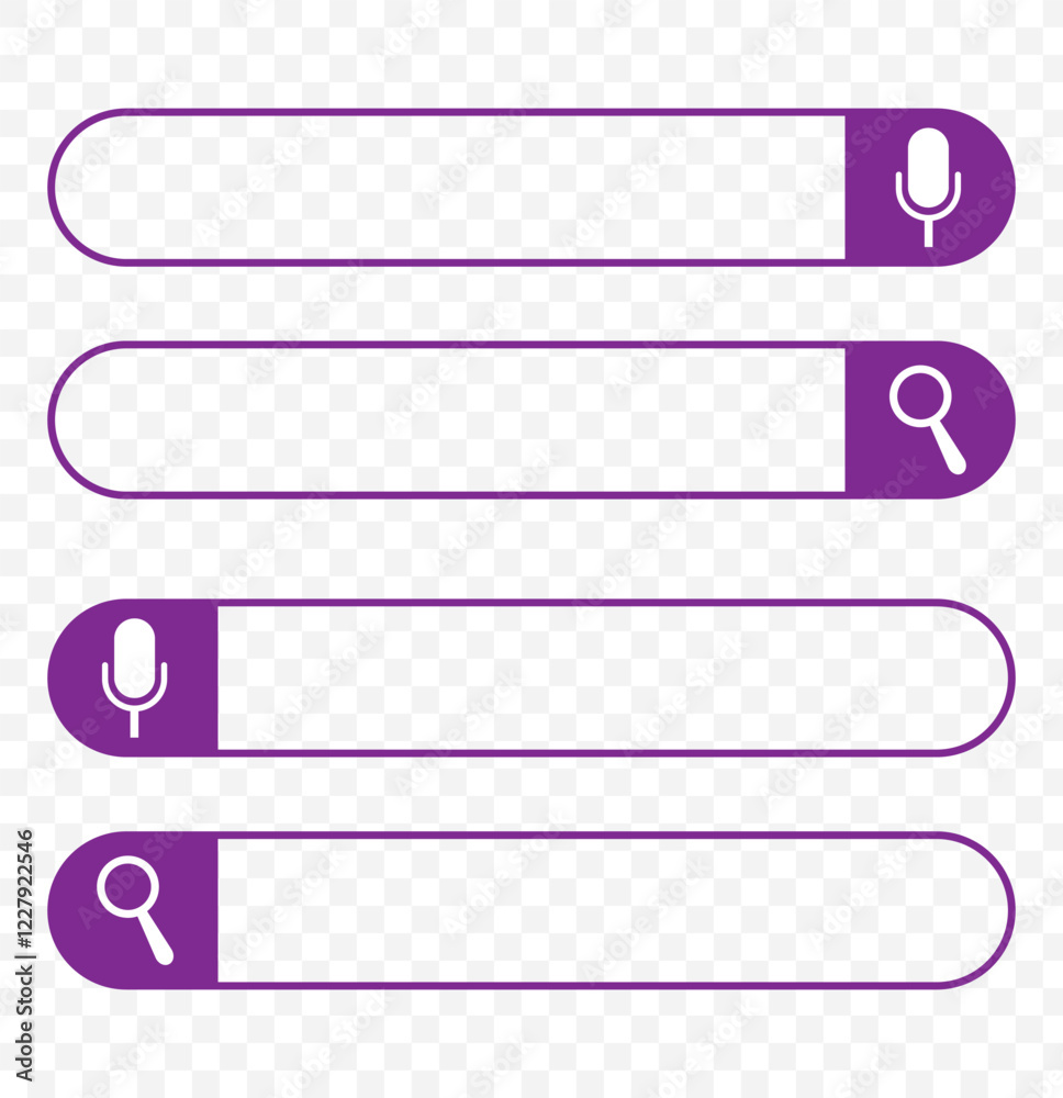 Poster search bar, search boxes with shadow on transparent background - stock vector. internet browser sear