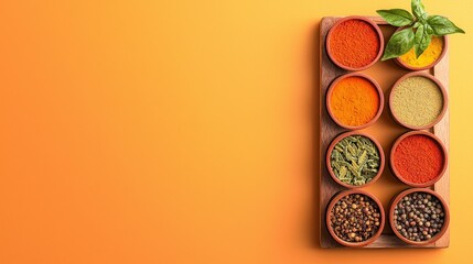 Aromatic Spices and Herbs: A Culinary Still Life with Vibrant Colors and Textures