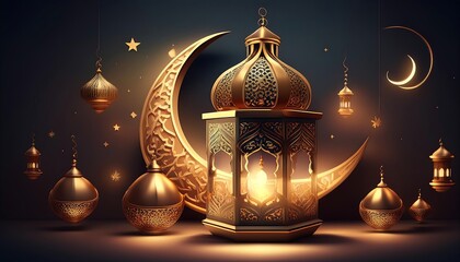 Elegant Ramadan Kareem Collection: Crescent Moons, Lanterns, and Islamic Calligraphy