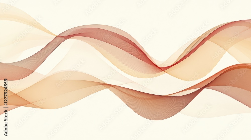 Poster Abstract wave design with soft curves and warm hues in a minimalist style. Generative AI