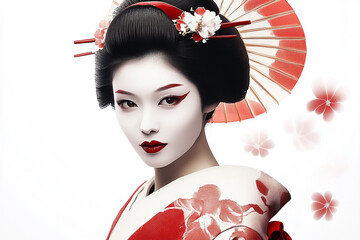 게이샤, 일본여성, 기모노, 일본