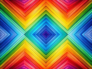 Obraz premium Geometric Rainbow Stripes Abstract Background - Symmetrical Design Stock Photo