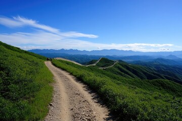 Majestic Great Wall of China Hike: Serene Mountain Vista
