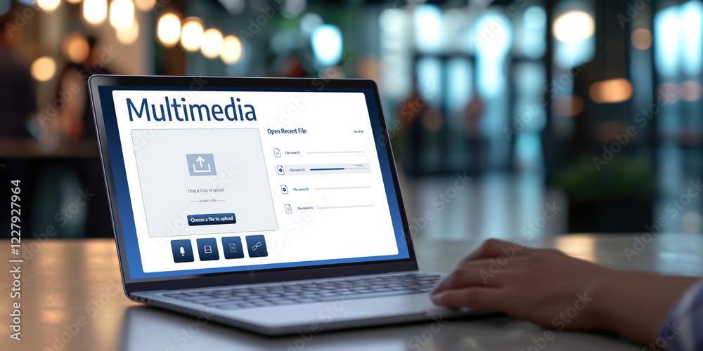 Poster multimedia cloud computing storage for uploading and store files online brisk for internet users and