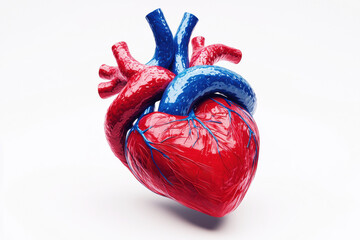 Cross-sectional view of a human heart showcasing animated blood flow on a clean white background