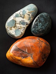 Naklejka premium Stones with swirls and spots