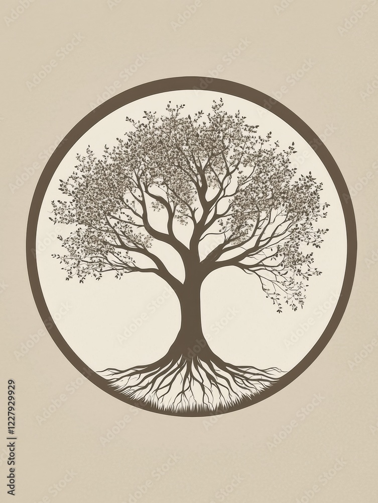 Leinwandbilder exploring the intricate design of a tree of life showcasing its roots and branches in natural harmon