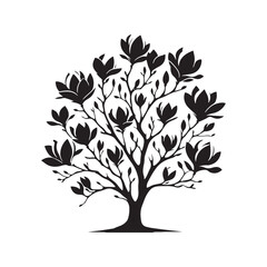 Magnolia Tree silhouette with a natural and organic shape - Magnolia tree silhouette - Magnolia tree vector - Magnolia tree illustration - Magnolia silhouette - Magnolia vector  © Vectorhub