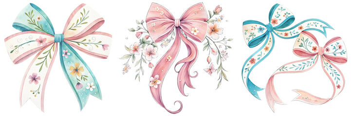 Elegant Floral Ribbons for Creative Design Projects