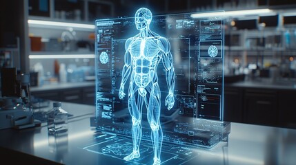Fototapeta premium explore the future of medicine with a 3d human anatomy hologram