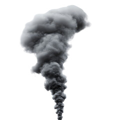 Dark Smoke Emission Photography on transparent background
