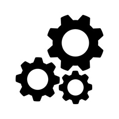 Gear icon set. Gear Settings symbol, cogwheel. Functions symbol. Settings icon vector Illustration.