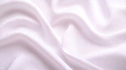Naklejka premium close-up view of soft fabric fold detailed weave pattern illuminated gently against pristine white backdrop