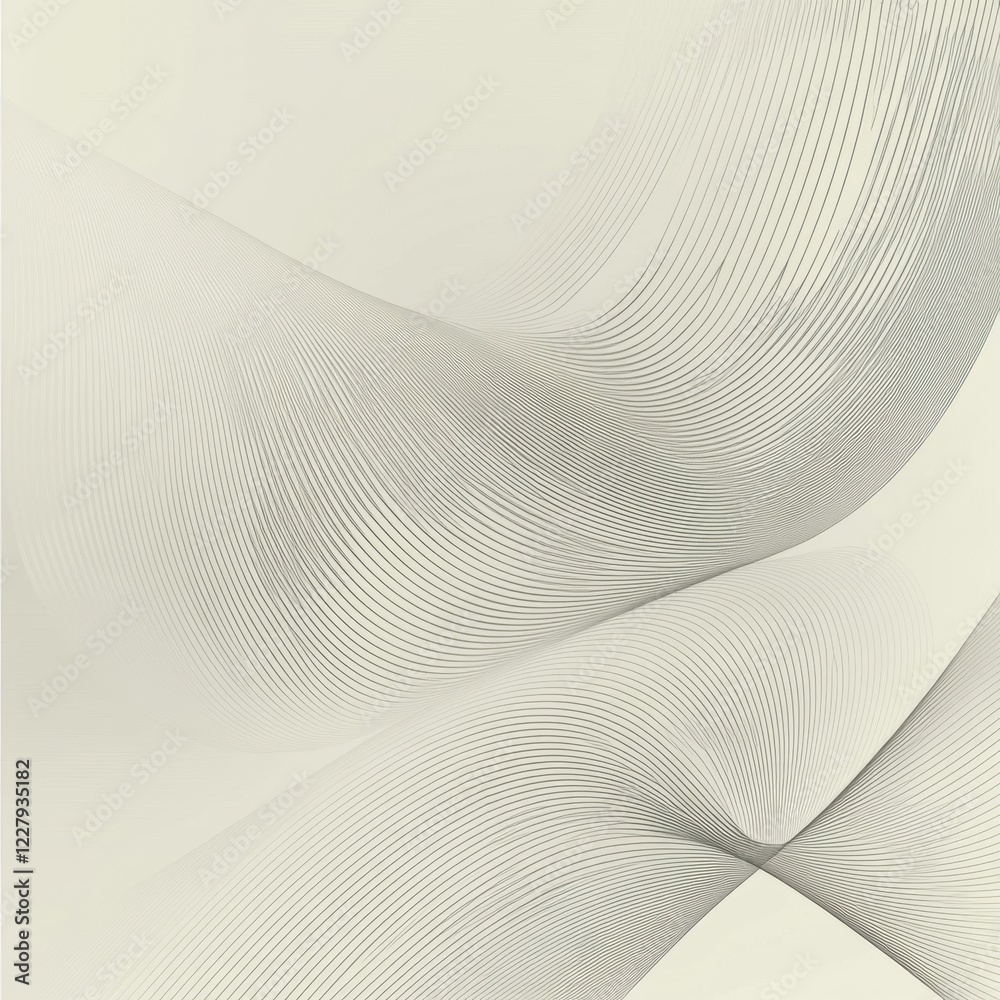Aufkleber Swirling abstract patterns create a harmonious flow of lines and shapes in muted tones and textures. Generative AI