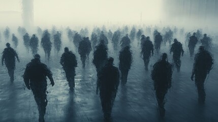A Myriad of Silhouettes in a Foggy Landscape